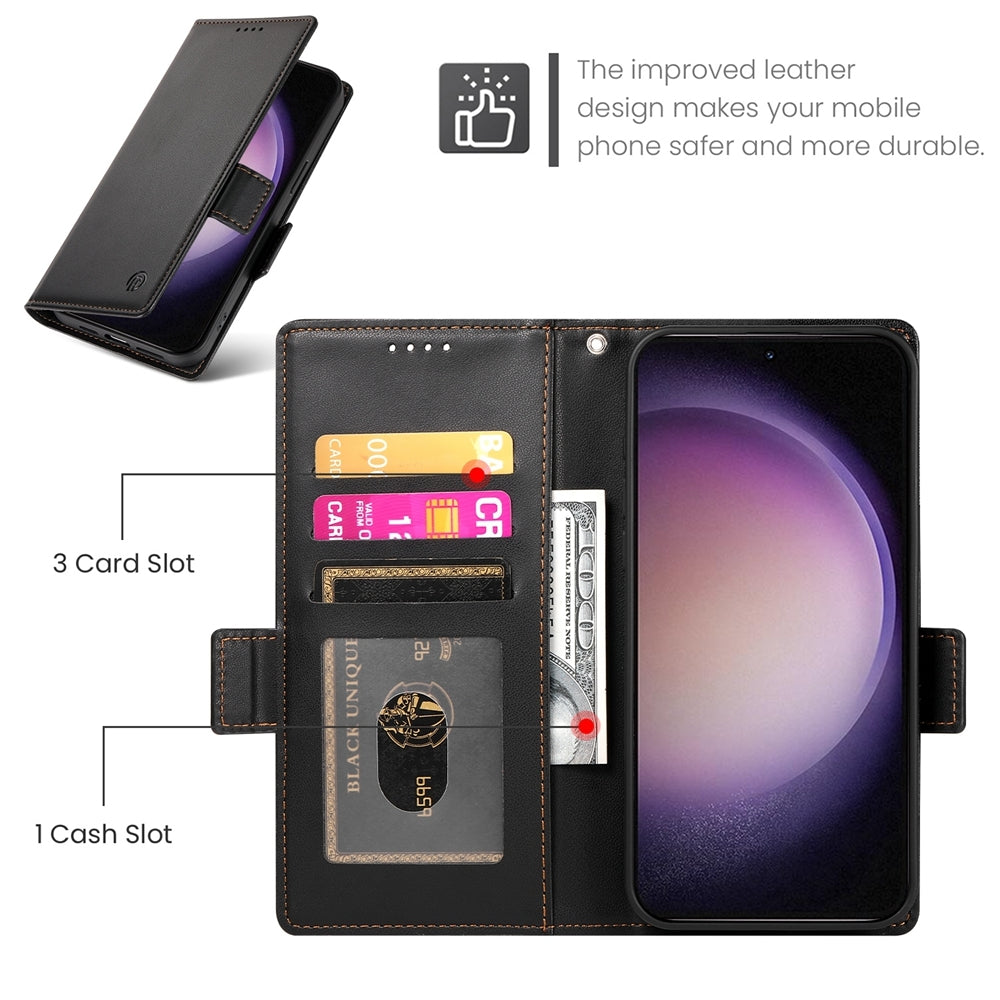 Samsung Galaxy S23 5G Wallet Case - Luxury Magnetic PU Leather Flip Cover with Card Slots, Stand & Shockproof Protection