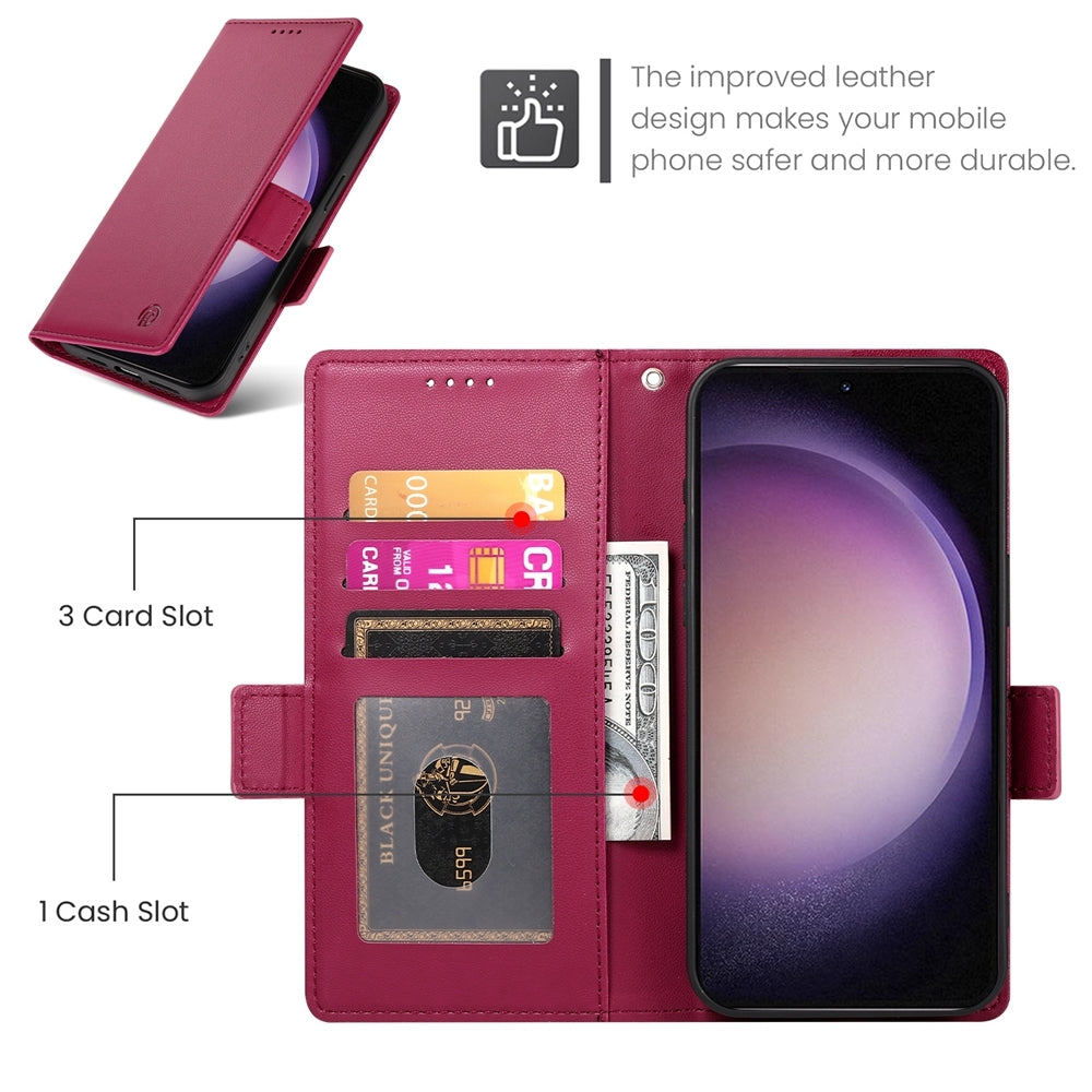 Samsung Galaxy S23 5G Wallet Case - Luxury Magnetic PU Leather Flip Cover with Card Slots, Stand & Shockproof Protection