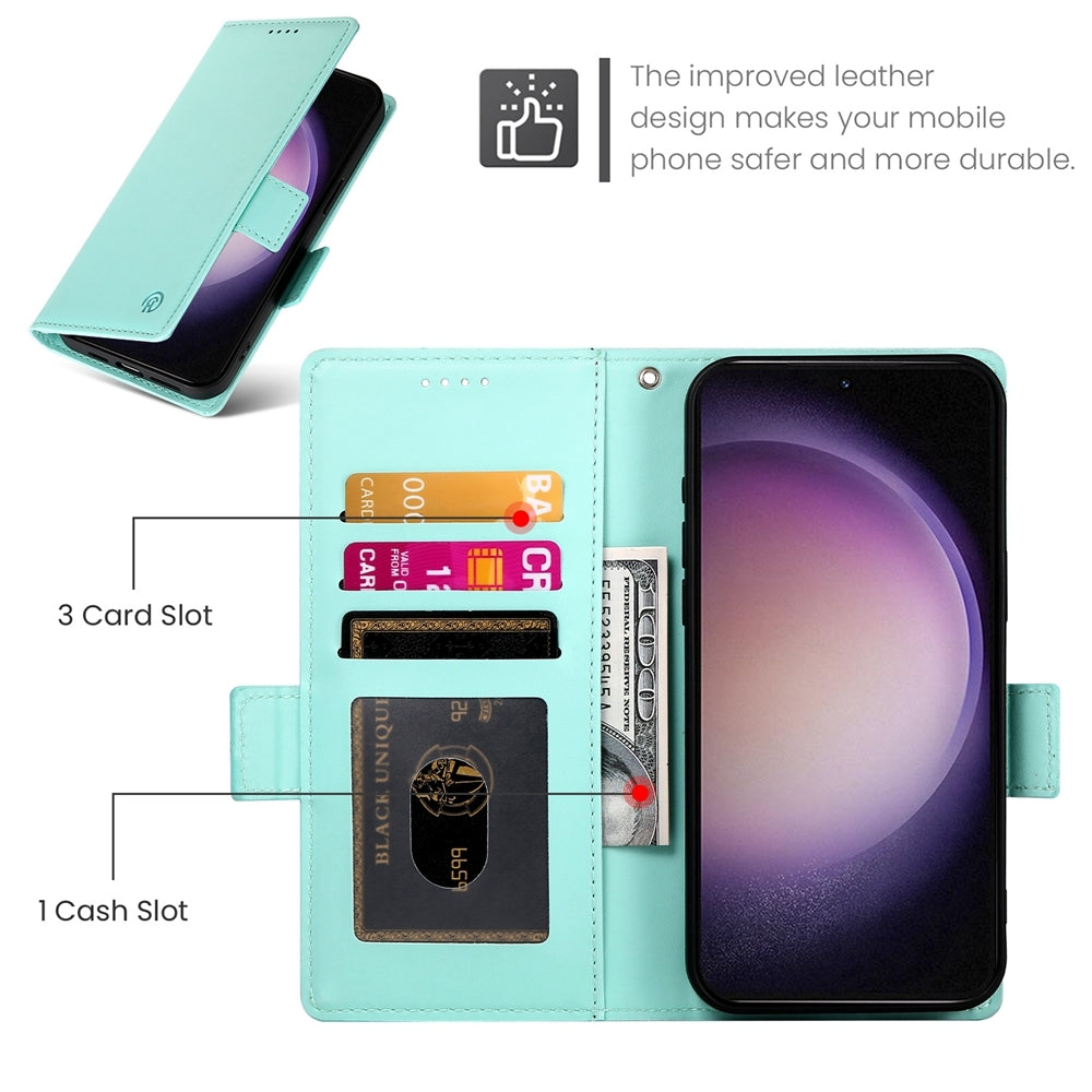 Samsung Galaxy S23 5G Wallet Case - Luxury Magnetic PU Leather Flip Cover with Card Slots, Stand & Shockproof Protection