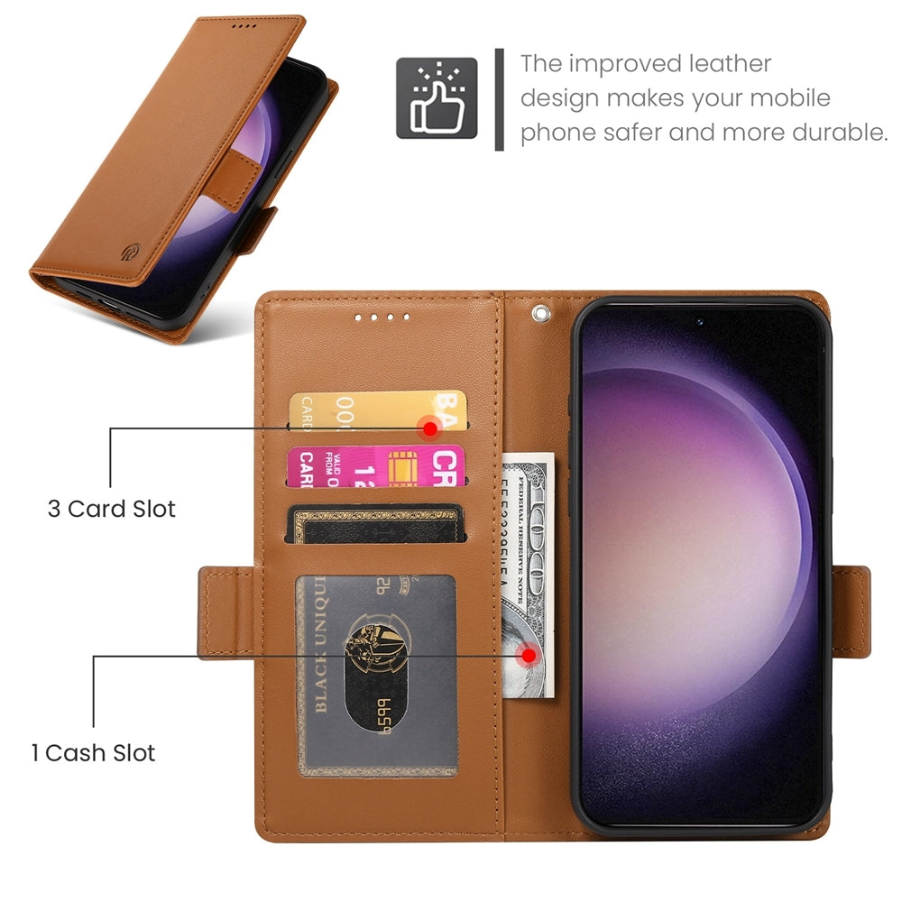 Samsung Galaxy S23 5G Wallet Case - Luxury Magnetic PU Leather Flip Cover with Card Slots, Stand & Shockproof Protection