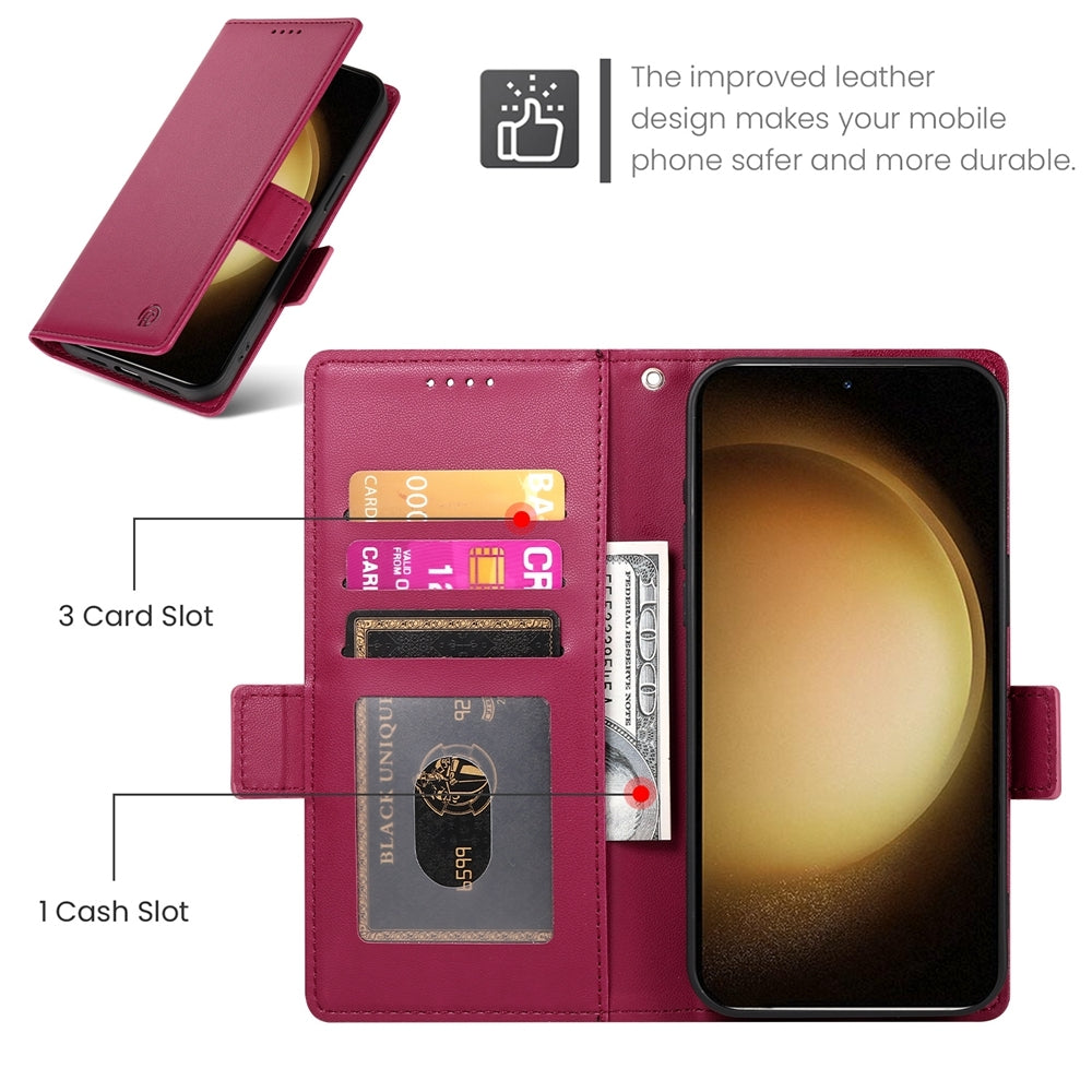 Samsung Galaxy S23+ 5G Wallet Case - Luxury Magnetic PU Leather Flip Cover with Card Slots, Stand & Shockproof Protection