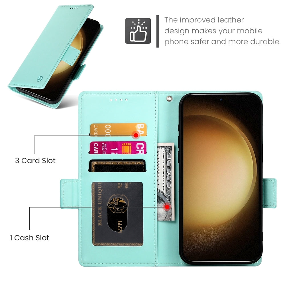 Samsung Galaxy S23+ 5G Wallet Case - Luxury Magnetic PU Leather Flip Cover with Card Slots, Stand & Shockproof Protection