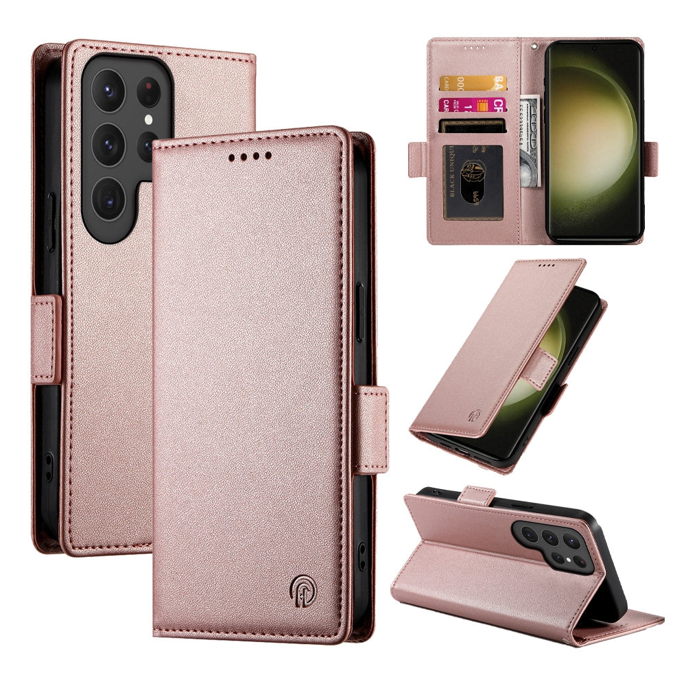 Samsung Galaxy S23 Ultra 5G Wallet Case - Luxury Magnetic PU Leather Flip Cover with Card Slots, Stand & Shockproof Protection