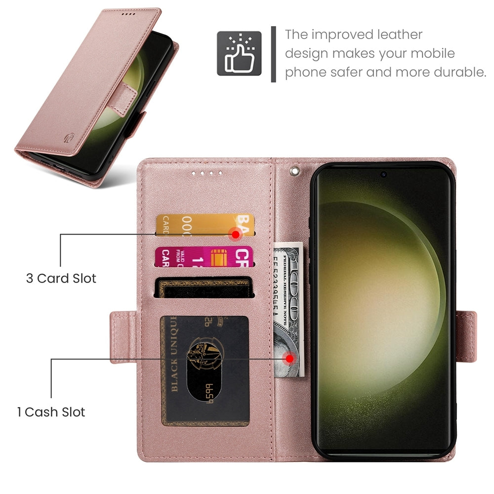 Samsung Galaxy S23 Ultra 5G Wallet Case - Luxury Magnetic PU Leather Flip Cover with Card Slots, Stand & Shockproof Protection