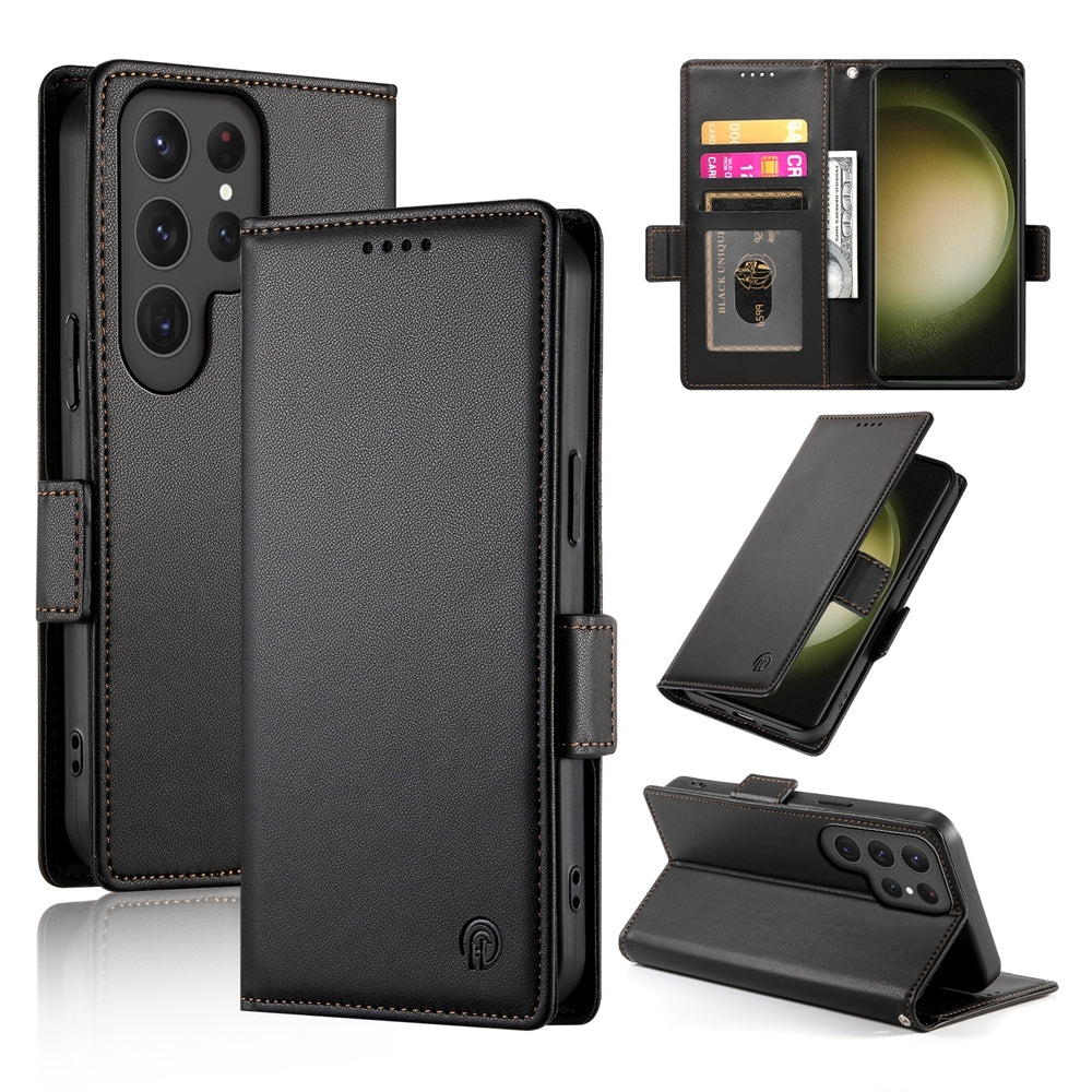 Samsung Galaxy S23 Ultra 5G Wallet Case - Luxury Magnetic PU Leather Flip Cover with Card Slots, Stand & Shockproof Protection