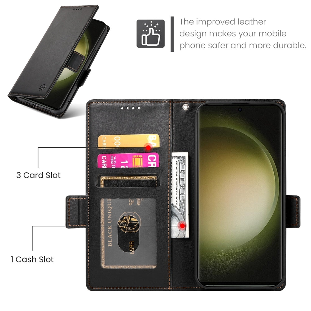 Samsung Galaxy S23 Ultra 5G Wallet Case - Luxury Magnetic PU Leather Flip Cover with Card Slots, Stand & Shockproof Protection