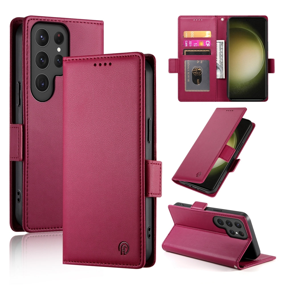 Samsung Galaxy S23 Ultra 5G Wallet Case - Luxury Magnetic PU Leather Flip Cover with Card Slots, Stand & Shockproof Protection