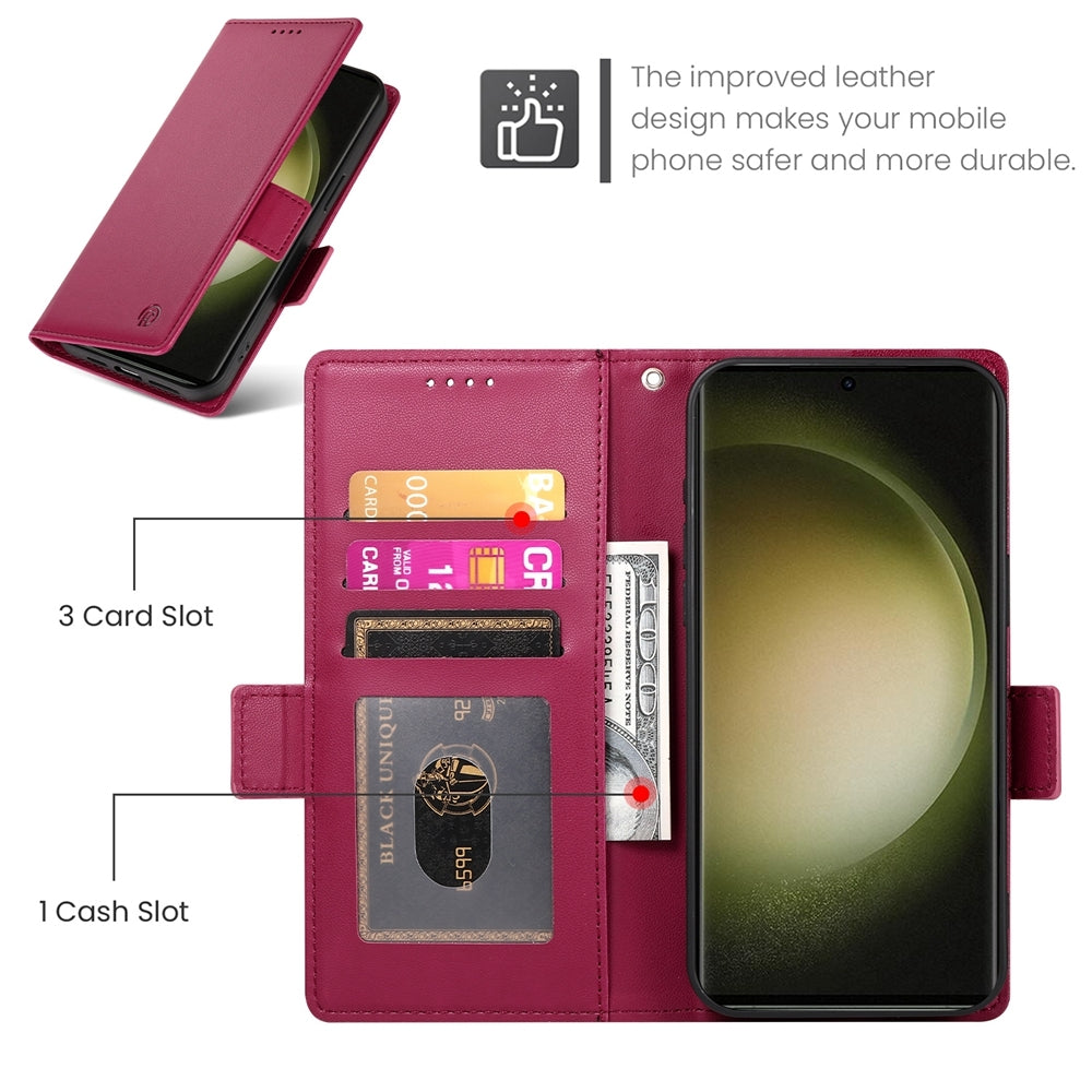 Samsung Galaxy S23 Ultra 5G Wallet Case - Luxury Magnetic PU Leather Flip Cover with Card Slots, Stand & Shockproof Protection