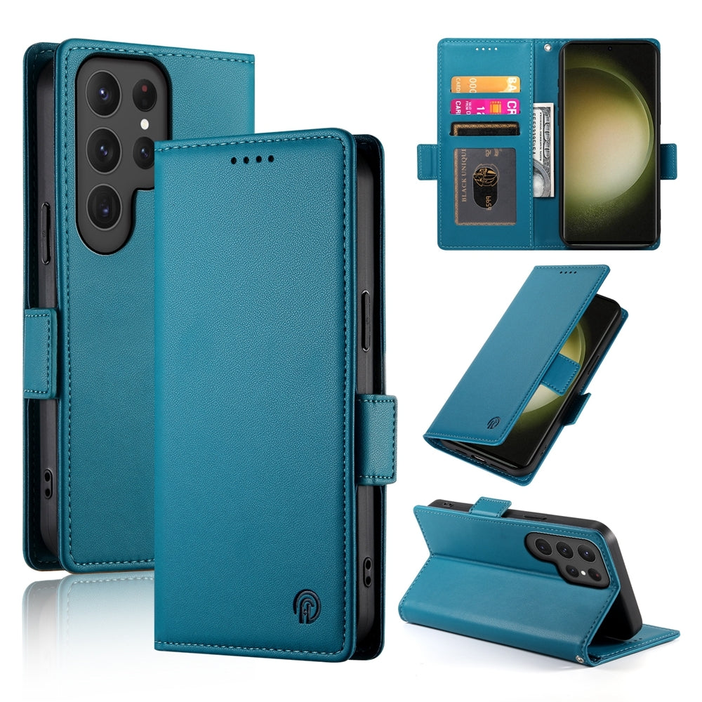 Samsung Galaxy S23 Ultra 5G Wallet Case - Luxury Magnetic PU Leather Flip Cover with Card Slots, Stand & Shockproof Protection