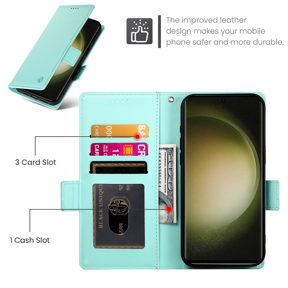 Samsung Galaxy S23 Ultra 5G Wallet Case - Luxury Magnetic PU Leather Flip Cover with Card Slots, Stand & Shockproof Protection