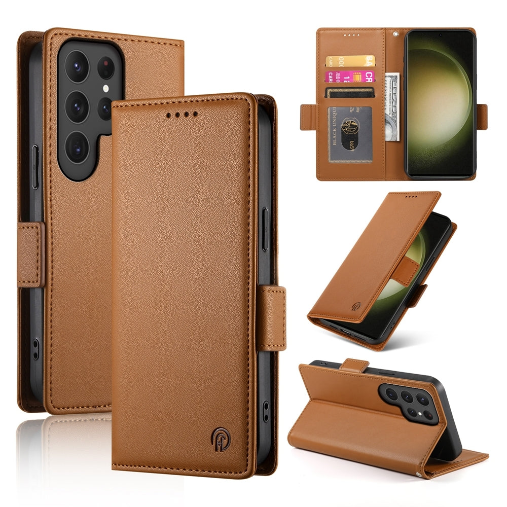 Samsung Galaxy S23 Ultra 5G Wallet Case - Luxury Magnetic PU Leather Flip Cover with Card Slots, Stand & Shockproof Protection