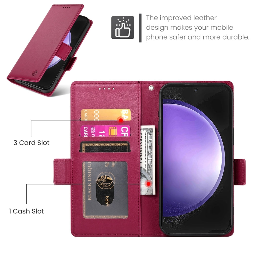 Samsung Galaxy S23 FE 5G Wallet Case - Luxury Magnetic PU Leather Flip Cover with Card Slots, Stand & Shockproof Protection