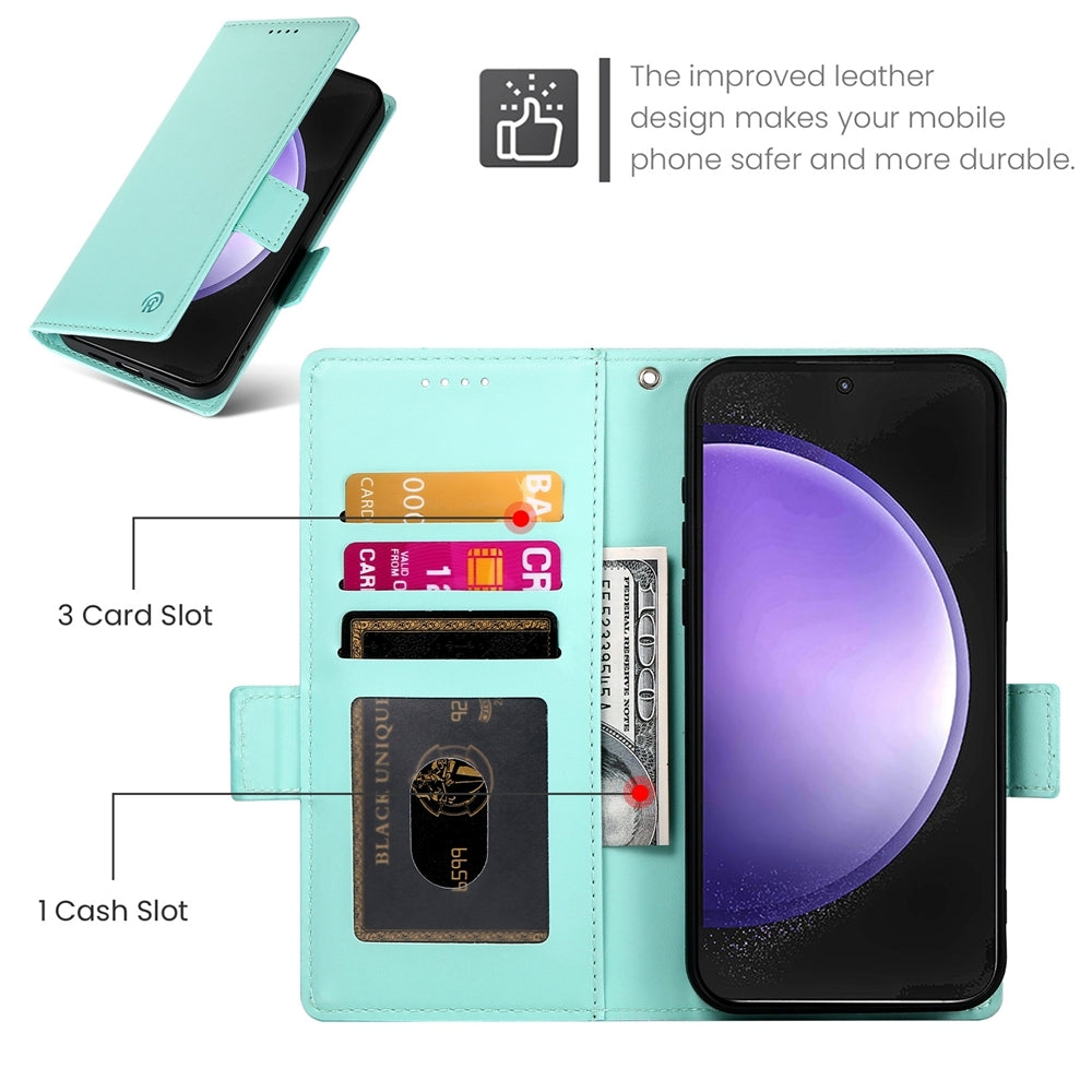 Samsung Galaxy S23 FE 5G Wallet Case - Luxury Magnetic PU Leather Flip Cover with Card Slots, Stand & Shockproof Protection