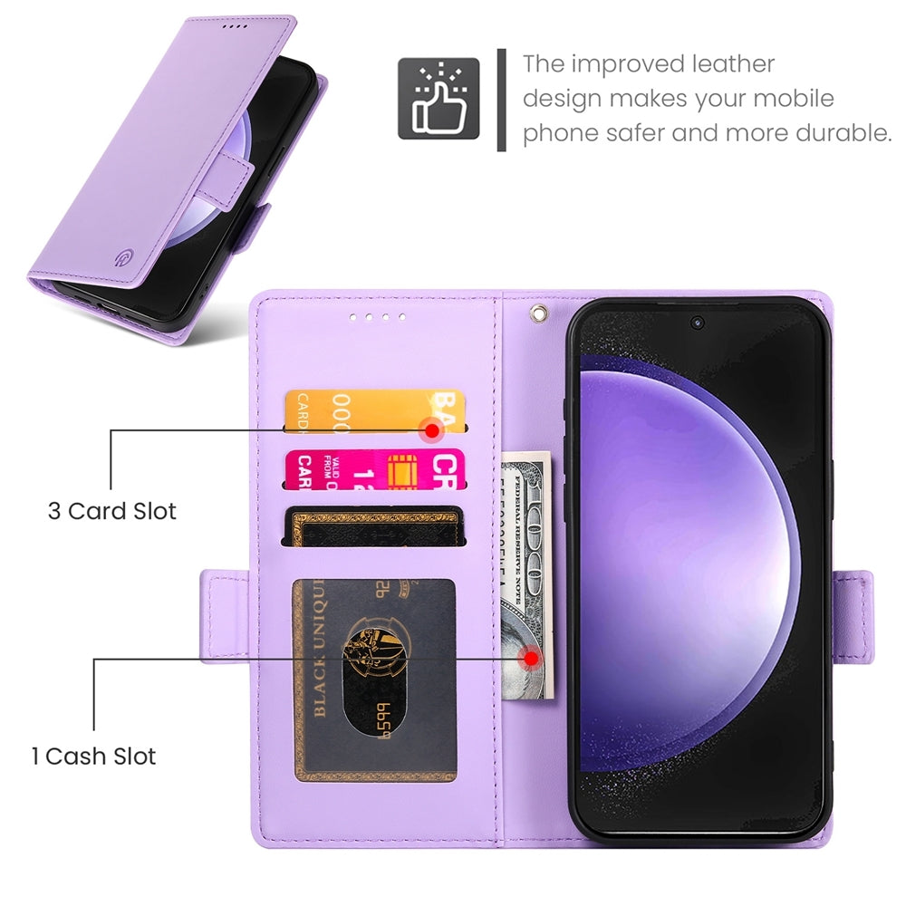 Samsung Galaxy S23 FE 5G Wallet Case - Luxury Magnetic PU Leather Flip Cover with Card Slots, Stand & Shockproof Protection