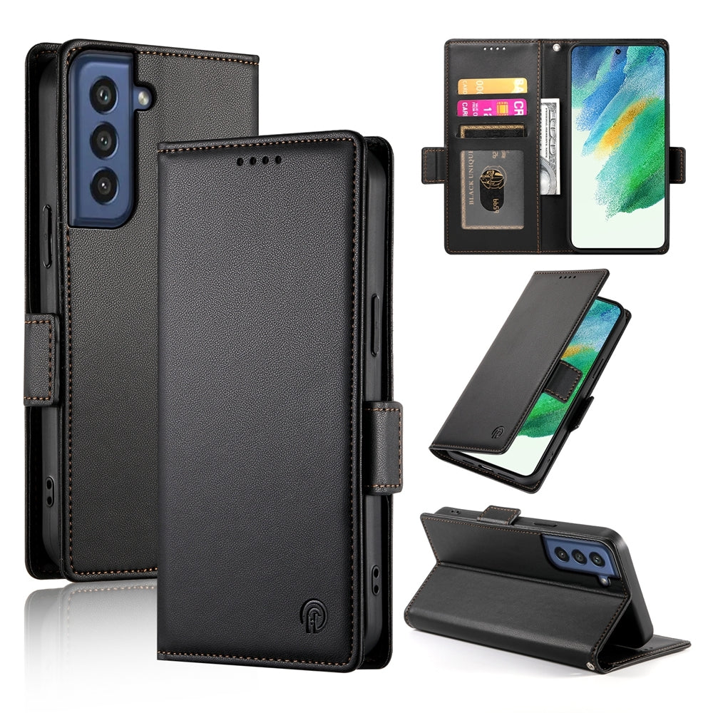 Samsung Galaxy S21 FE 5G Wallet Case - Luxury Magnetic PU Leather Flip Cover with Card Slots, Stand & Shockproof Protection