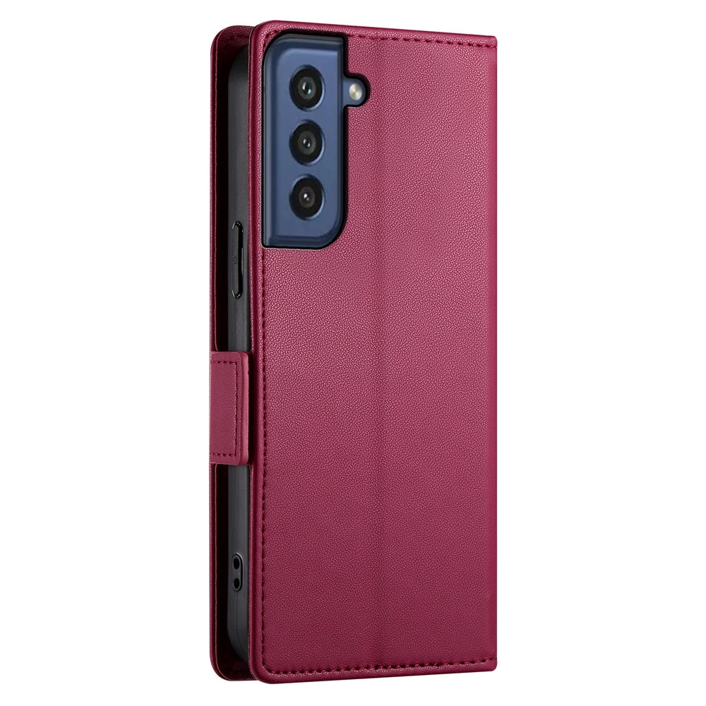 Samsung Galaxy S21 FE 5G Wallet Case - Luxury Magnetic PU Leather Flip Cover with Card Slots, Stand & Shockproof Protection