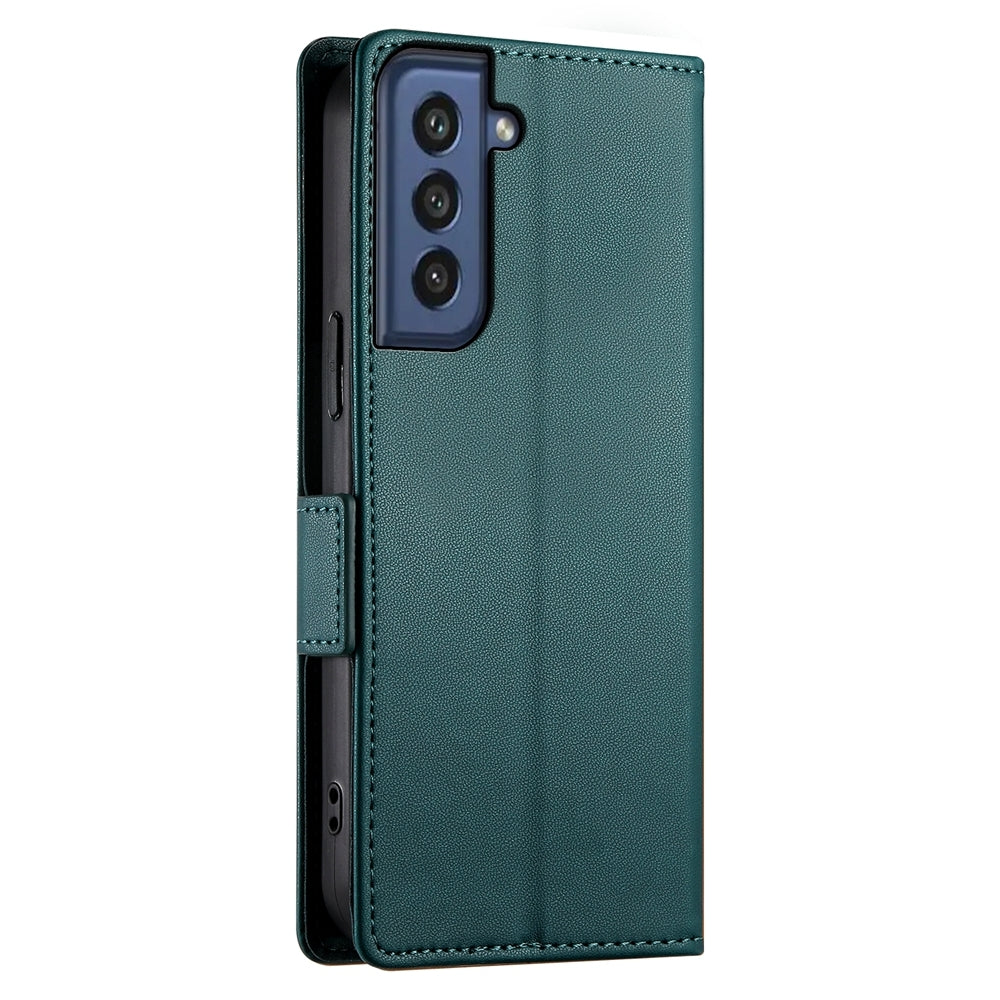 Samsung Galaxy S21 FE 5G Wallet Case - Luxury Magnetic PU Leather Flip Cover with Card Slots, Stand & Shockproof Protection