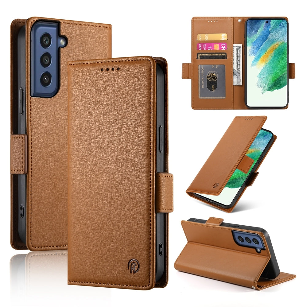 Samsung Galaxy S21 FE 5G Wallet Case - Luxury Magnetic PU Leather Flip Cover with Card Slots, Stand & Shockproof Protection