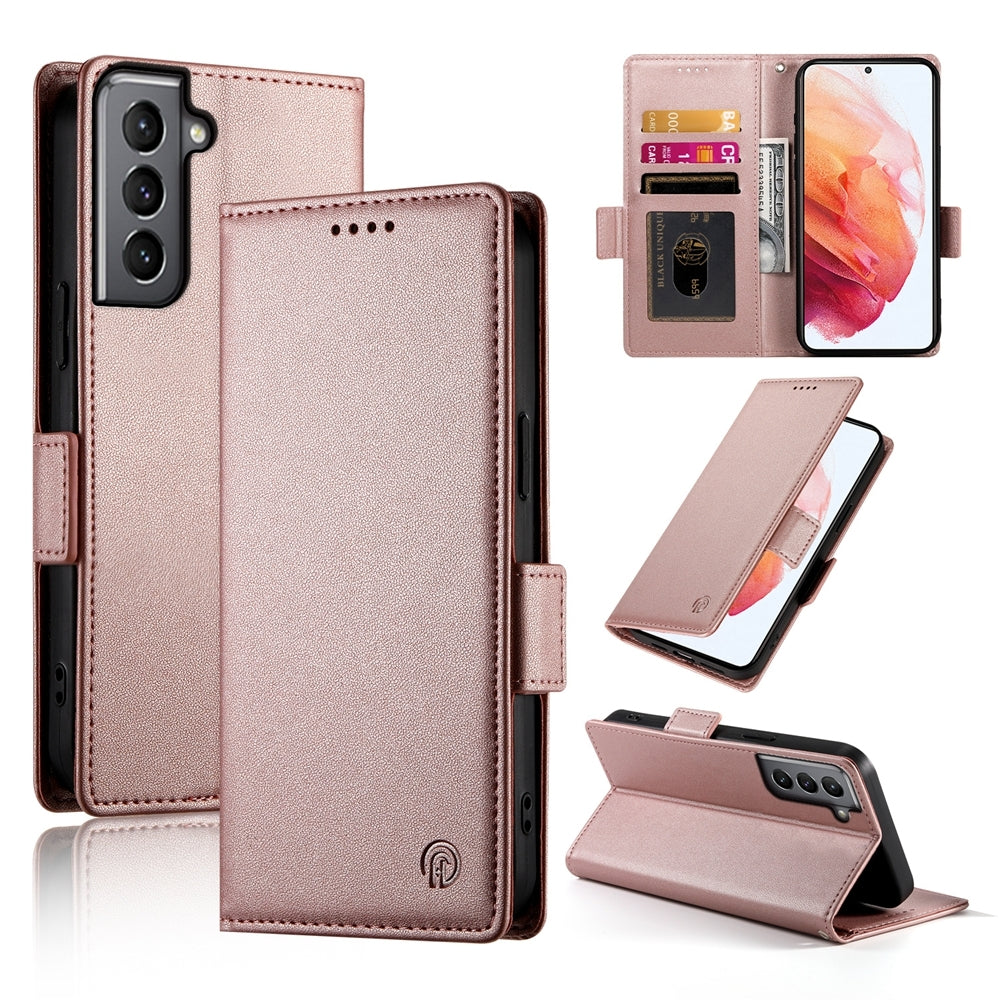 Samsung Galaxy S21 5G Wallet Case - Luxury Magnetic PU Leather Flip Cover with Card Slots, Stand & Shockproof Protection