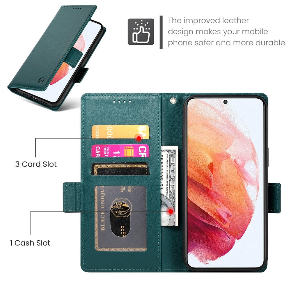 Samsung Galaxy S21 5G Wallet Case - Luxury Magnetic PU Leather Flip Cover with Card Slots, Stand & Shockproof Protection