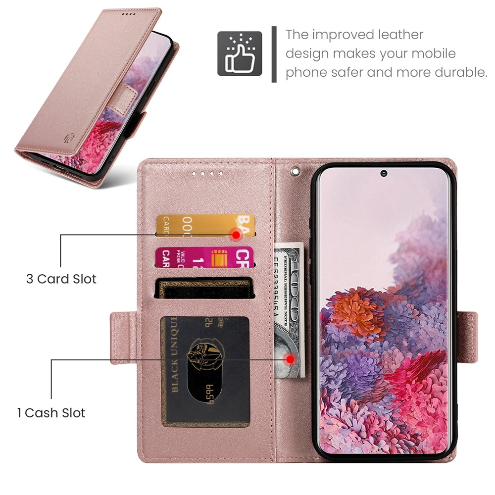 Samsung Galaxy S20 5G Wallet Case - Luxury Magnetic PU Leather Flip Cover with Card Slots, Stand & Shockproof Protection