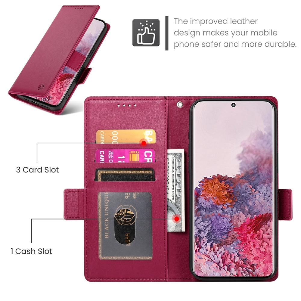Samsung Galaxy S20 5G Wallet Case - Luxury Magnetic PU Leather Flip Cover with Card Slots, Stand & Shockproof Protection
