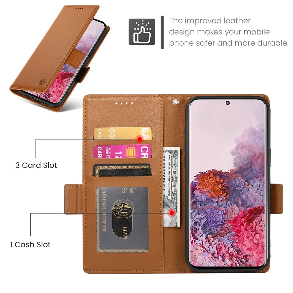 Samsung Galaxy S20 5G Wallet Case - Luxury Magnetic PU Leather Flip Cover with Card Slots, Stand & Shockproof Protection
