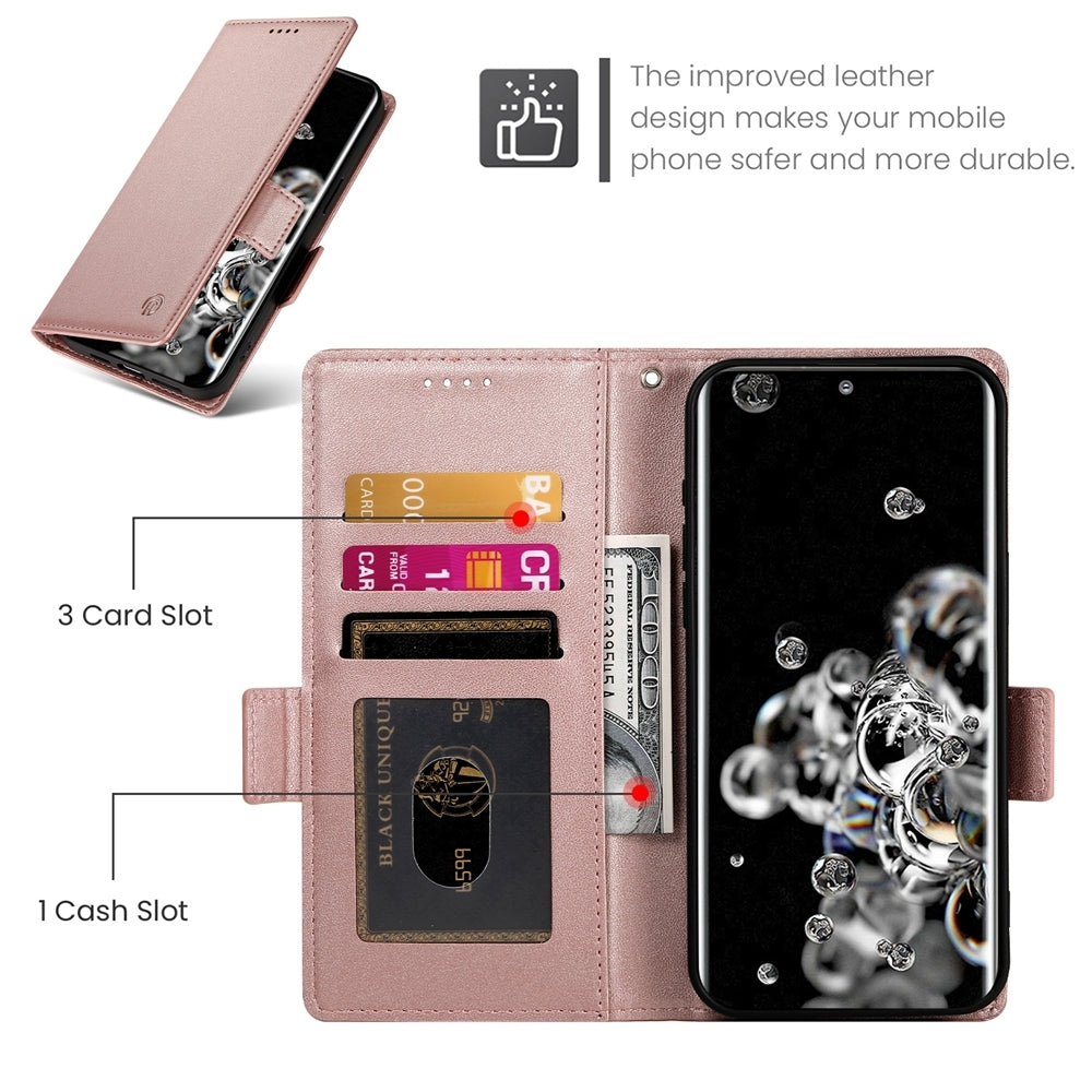 Samsung Galaxy S20 Ultra 5G Wallet Case - Luxury Magnetic PU Leather Flip Cover with Card Slots, Stand & Shockproof Protection