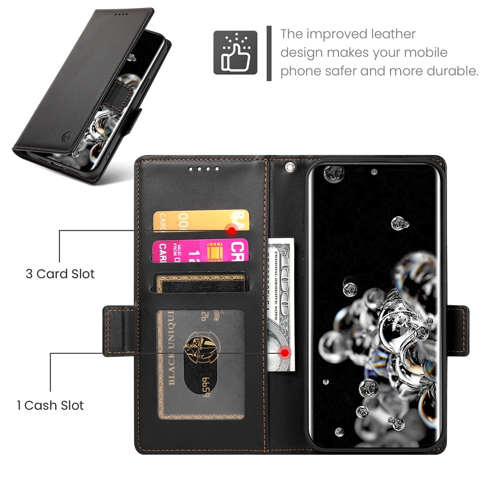 Samsung Galaxy S20 Ultra 5G Wallet Case - Luxury Magnetic PU Leather Flip Cover with Card Slots, Stand & Shockproof Protection