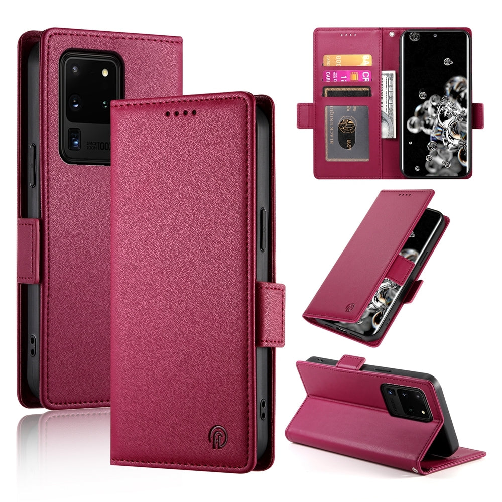 Samsung Galaxy S20 Ultra 5G Wallet Case - Luxury Magnetic PU Leather Flip Cover with Card Slots, Stand & Shockproof Protection