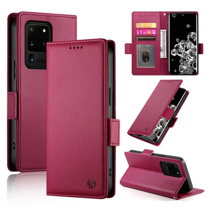 Samsung Galaxy S20 Ultra 5G Wallet Case - Luxury Magnetic PU Leather Flip Cover with Card Slots, Stand & Shockproof Protection