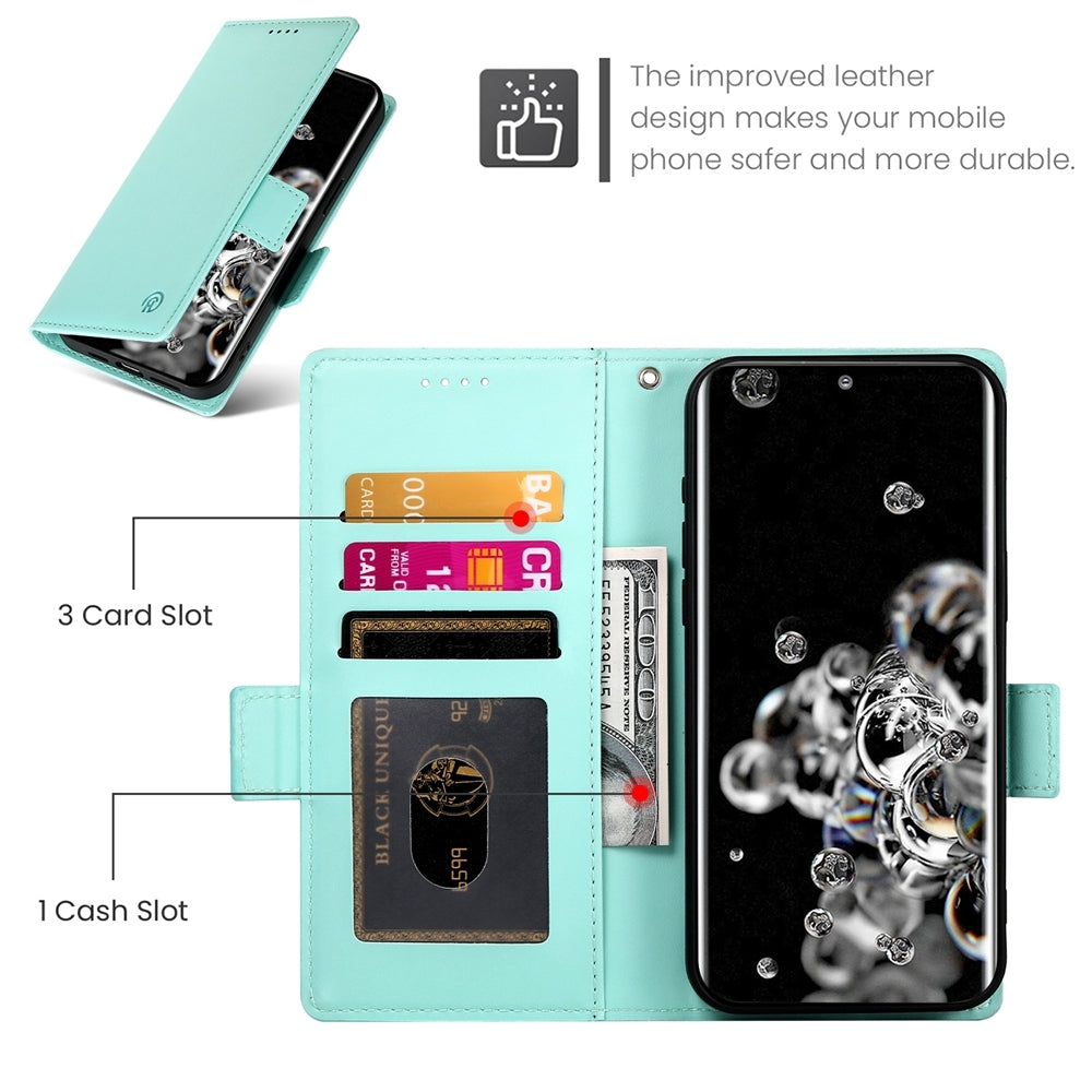 Samsung Galaxy S20 Ultra 5G Wallet Case - Luxury Magnetic PU Leather Flip Cover with Card Slots, Stand & Shockproof Protection