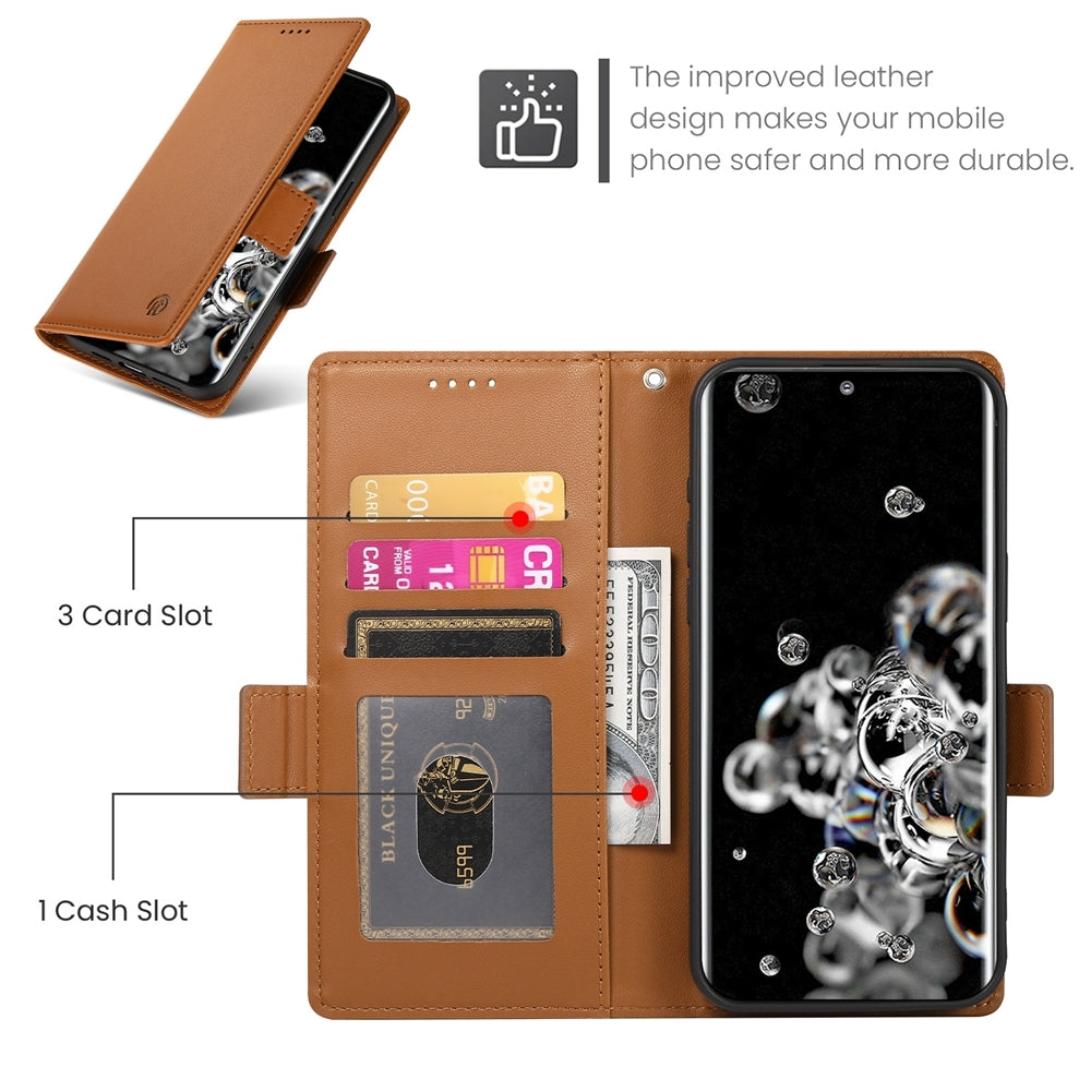 Samsung Galaxy S20 Ultra 5G Wallet Case - Luxury Magnetic PU Leather Flip Cover with Card Slots, Stand & Shockproof Protection