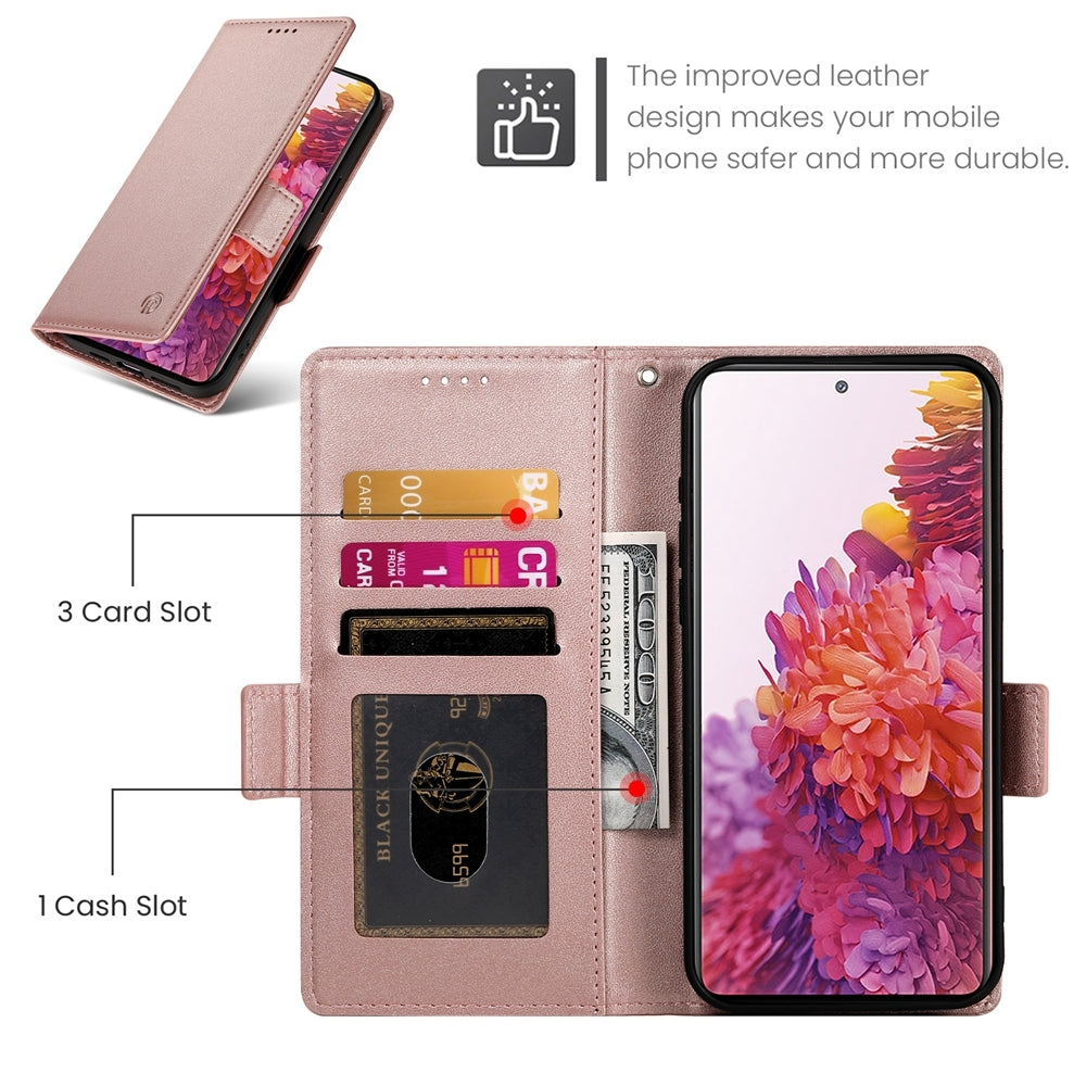 Samsung Galaxy S20 FE 5G Wallet Case - Luxury Magnetic PU Leather Flip Cover with Card Slots, Stand & Shockproof Protection
