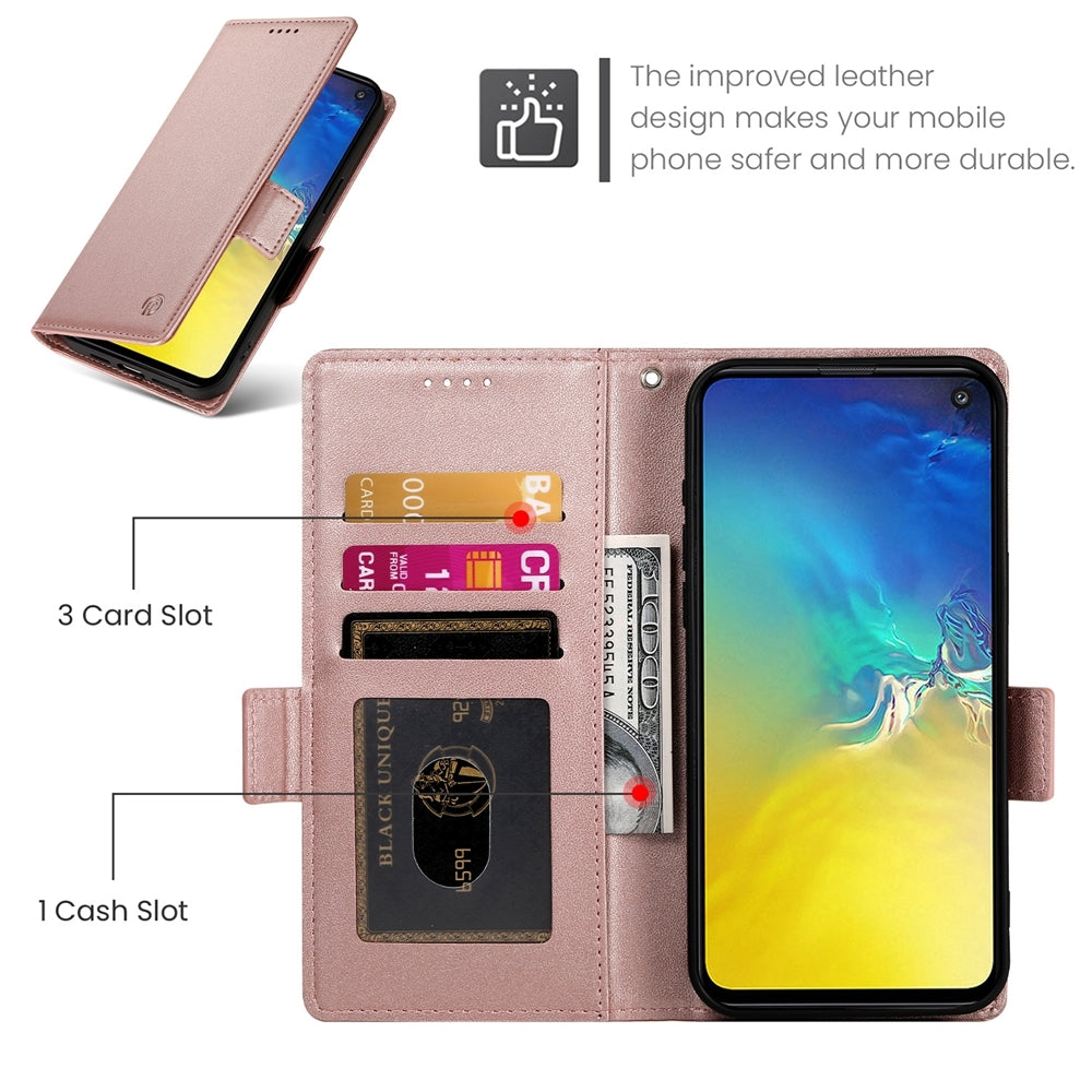 Samsung Galaxy S10e Wallet Case - Luxury Magnetic PU Leather Flip Cover with Card Slots, Stand & Shockproof Protection