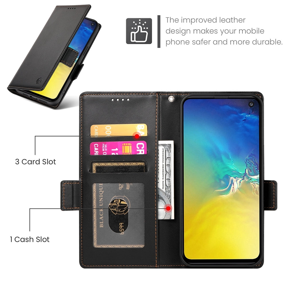 Samsung Galaxy S10e Wallet Case - Luxury Magnetic PU Leather Flip Cover with Card Slots, Stand & Shockproof Protection