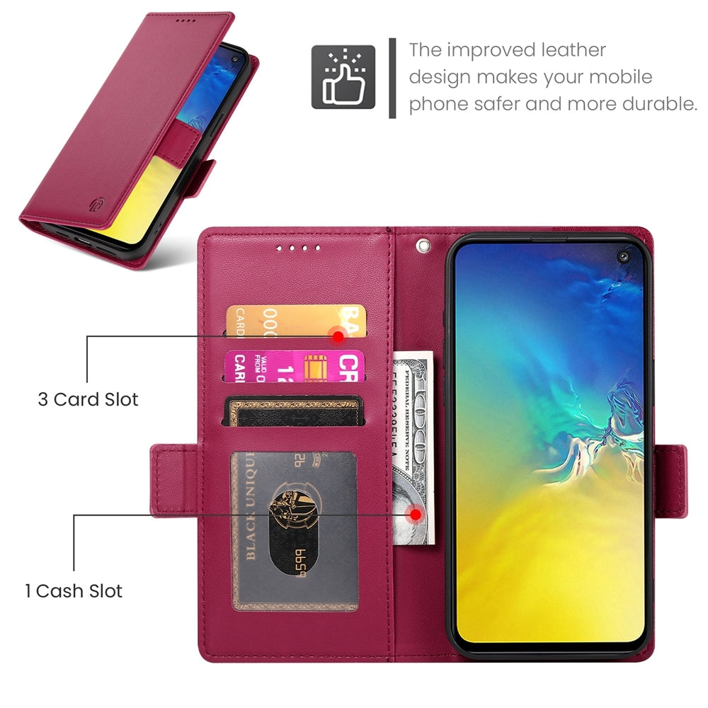 Samsung Galaxy S10e Wallet Case - Luxury Magnetic PU Leather Flip Cover with Card Slots, Stand & Shockproof Protection