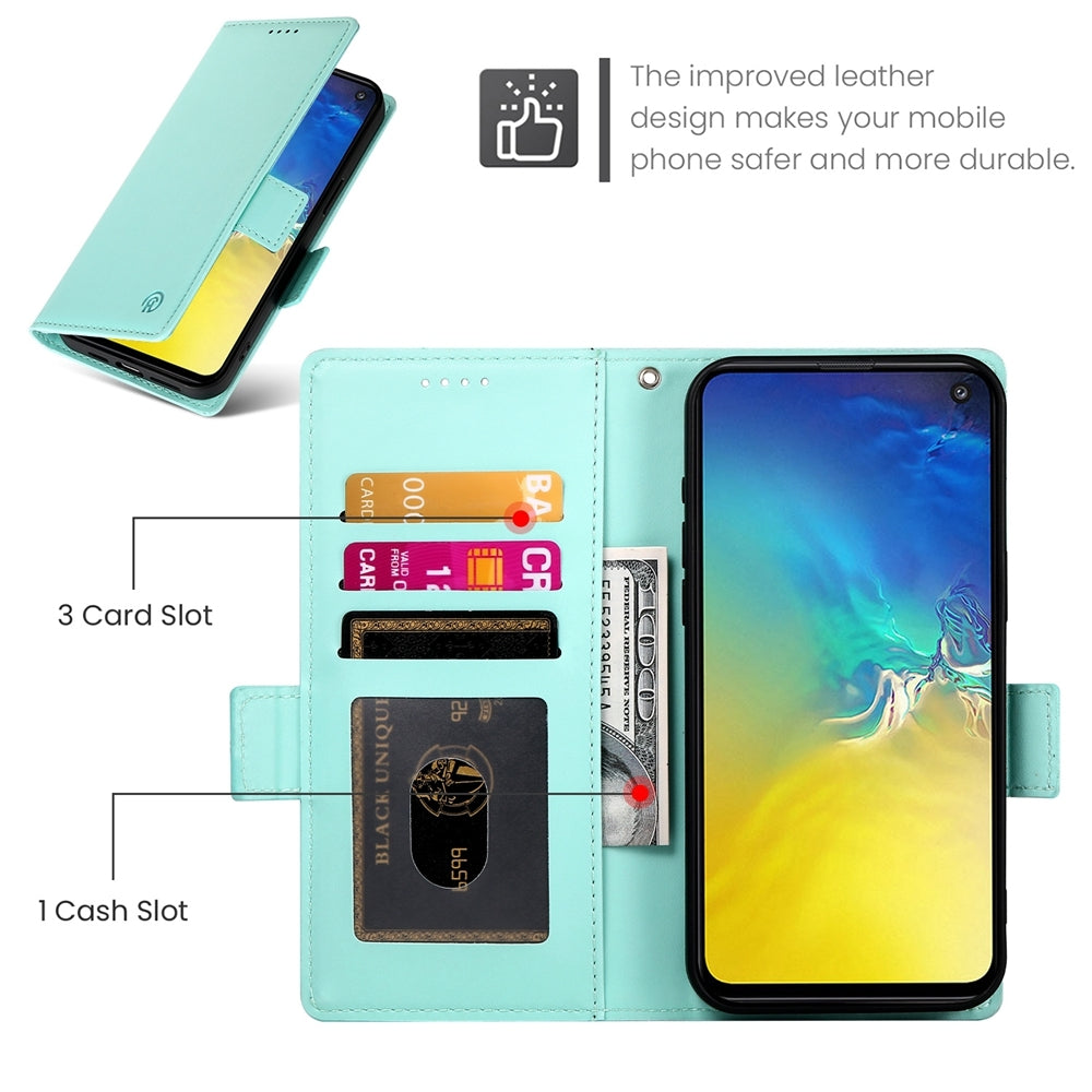 Samsung Galaxy S10e Wallet Case - Luxury Magnetic PU Leather Flip Cover with Card Slots, Stand & Shockproof Protection