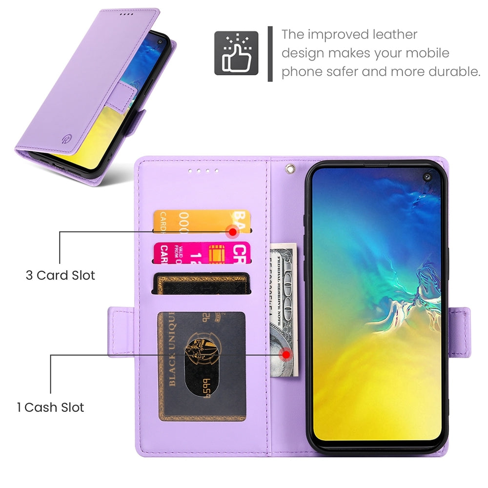 Samsung Galaxy S10e Wallet Case - Luxury Magnetic PU Leather Flip Cover with Card Slots, Stand & Shockproof Protection