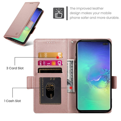 Samsung Galaxy S10+ Wallet Case - Luxury Magnetic PU Leather Flip Cover with Card Slots, Stand & Shockproof Protection