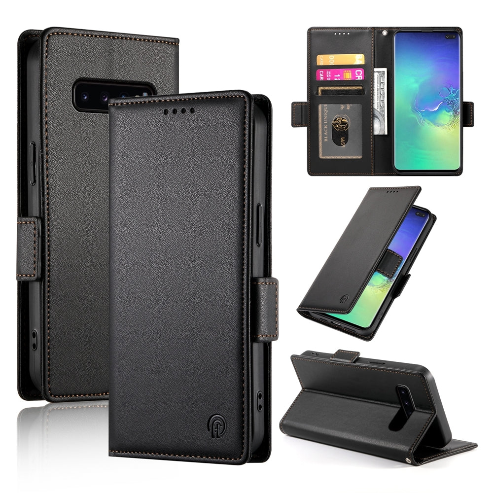 Samsung Galaxy S10+ Wallet Case - Luxury Magnetic PU Leather Flip Cover with Card Slots, Stand & Shockproof Protection