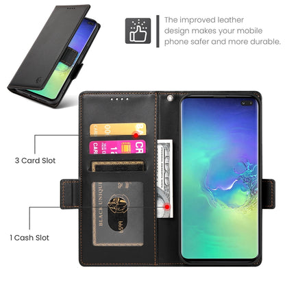 Samsung Galaxy S10+ Wallet Case - Luxury Magnetic PU Leather Flip Cover with Card Slots, Stand & Shockproof Protection