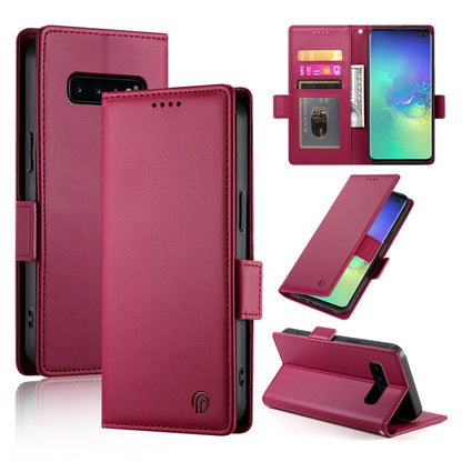 Samsung Galaxy S10+ Wallet Case - Luxury Magnetic PU Leather Flip Cover with Card Slots, Stand & Shockproof Protection