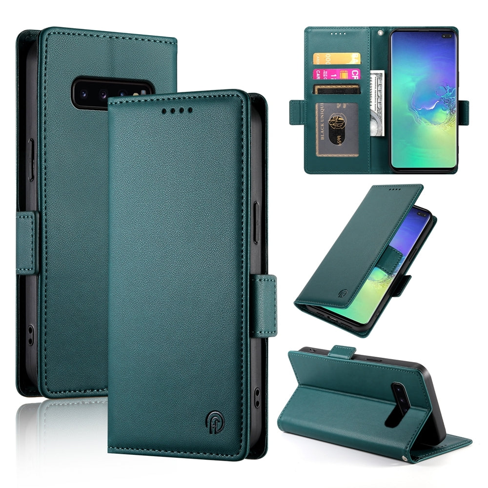 Samsung Galaxy S10+ Wallet Case - Luxury Magnetic PU Leather Flip Cover with Card Slots, Stand & Shockproof Protection