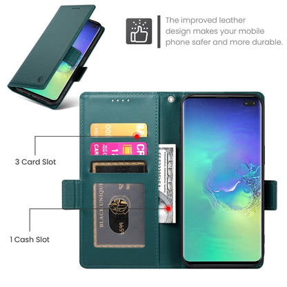 Samsung Galaxy S10+ Wallet Case - Luxury Magnetic PU Leather Flip Cover with Card Slots, Stand & Shockproof Protection