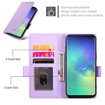 Samsung Galaxy S10+ Wallet Case - Luxury Magnetic PU Leather Flip Cover with Card Slots, Stand & Shockproof Protection