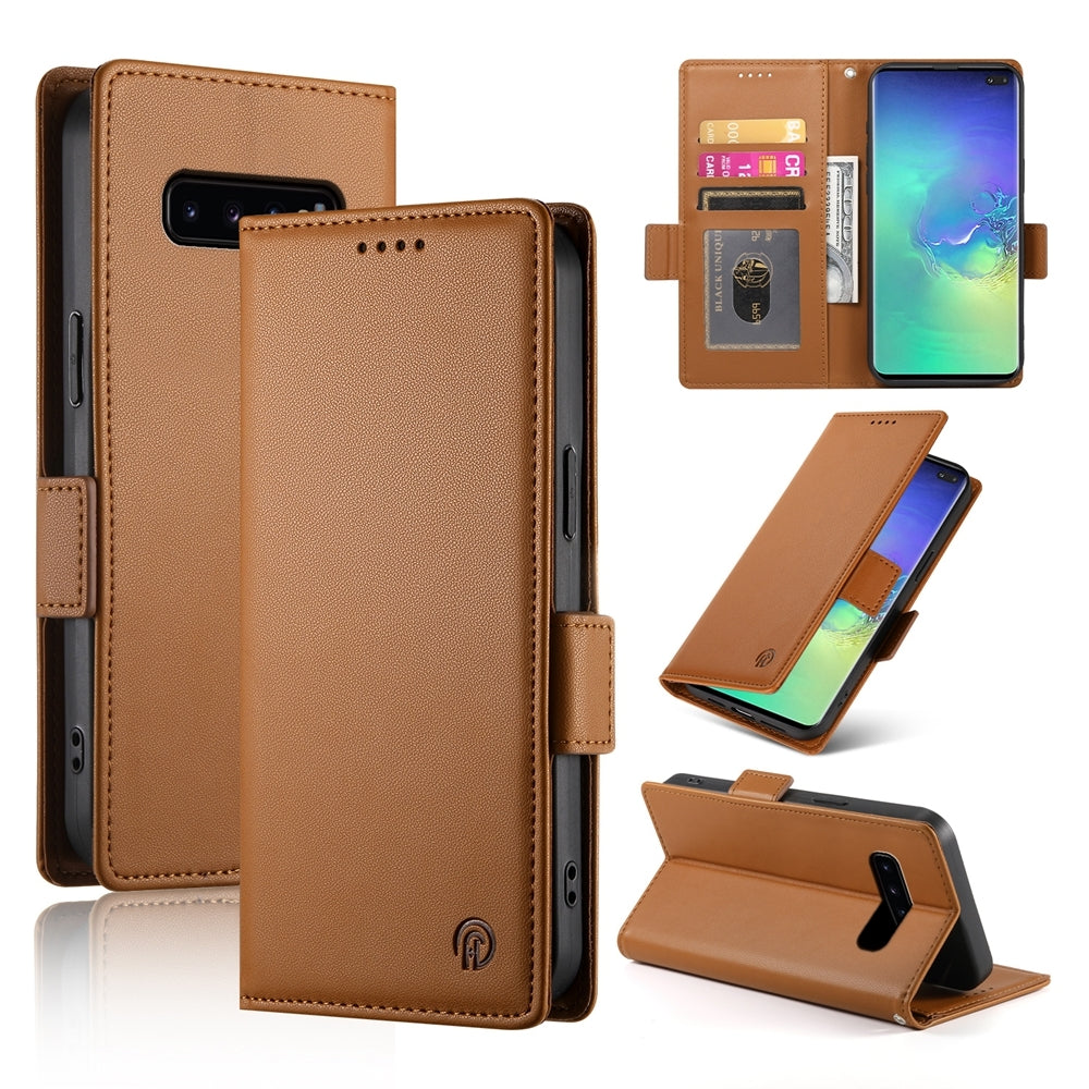 Samsung Galaxy S10+ Wallet Case - Luxury Magnetic PU Leather Flip Cover with Card Slots, Stand & Shockproof Protection