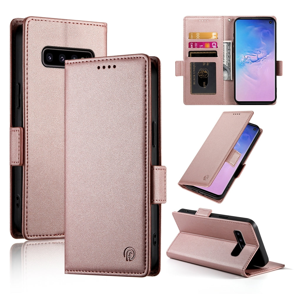 Samsung Galaxy S10 Wallet Case - Luxury Magnetic PU Leather Flip Cover with Card Slots, Stand & Shockproof Protection