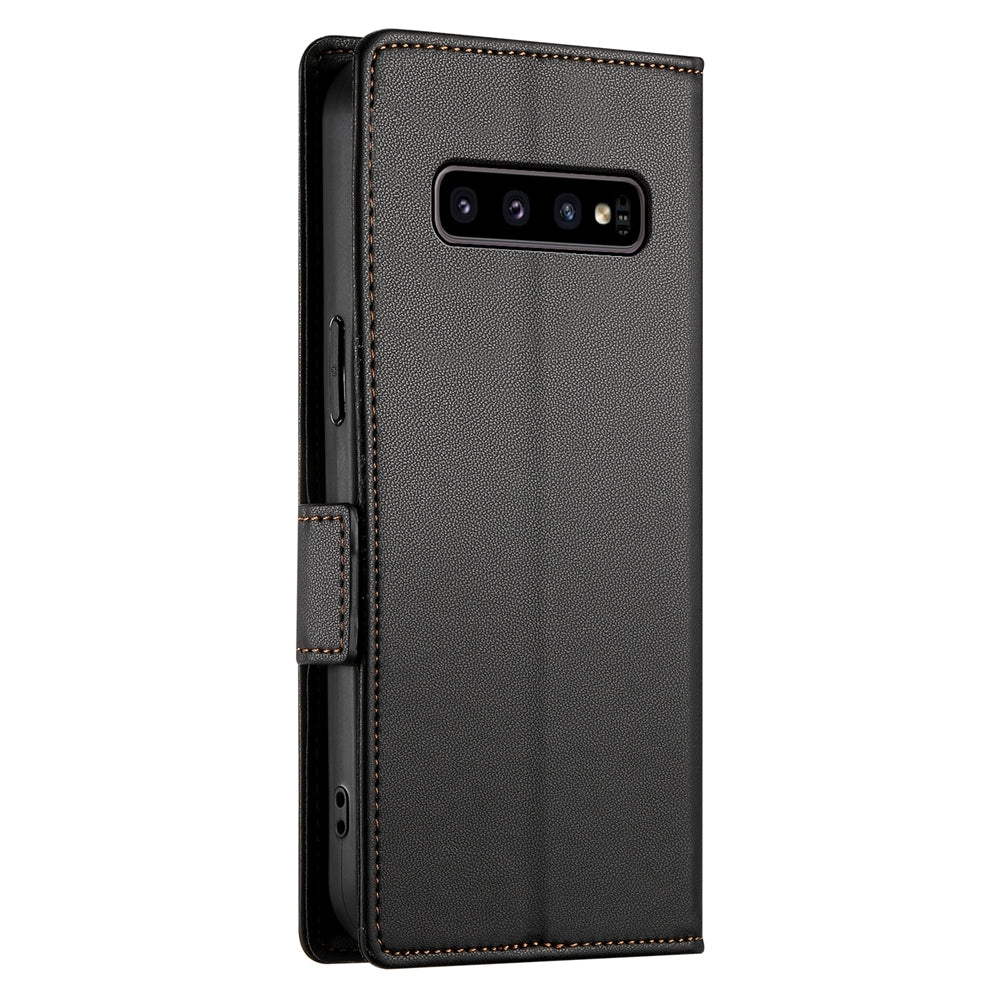 Samsung Galaxy S10 Wallet Case - Luxury Magnetic PU Leather Flip Cover with Card Slots, Stand & Shockproof Protection