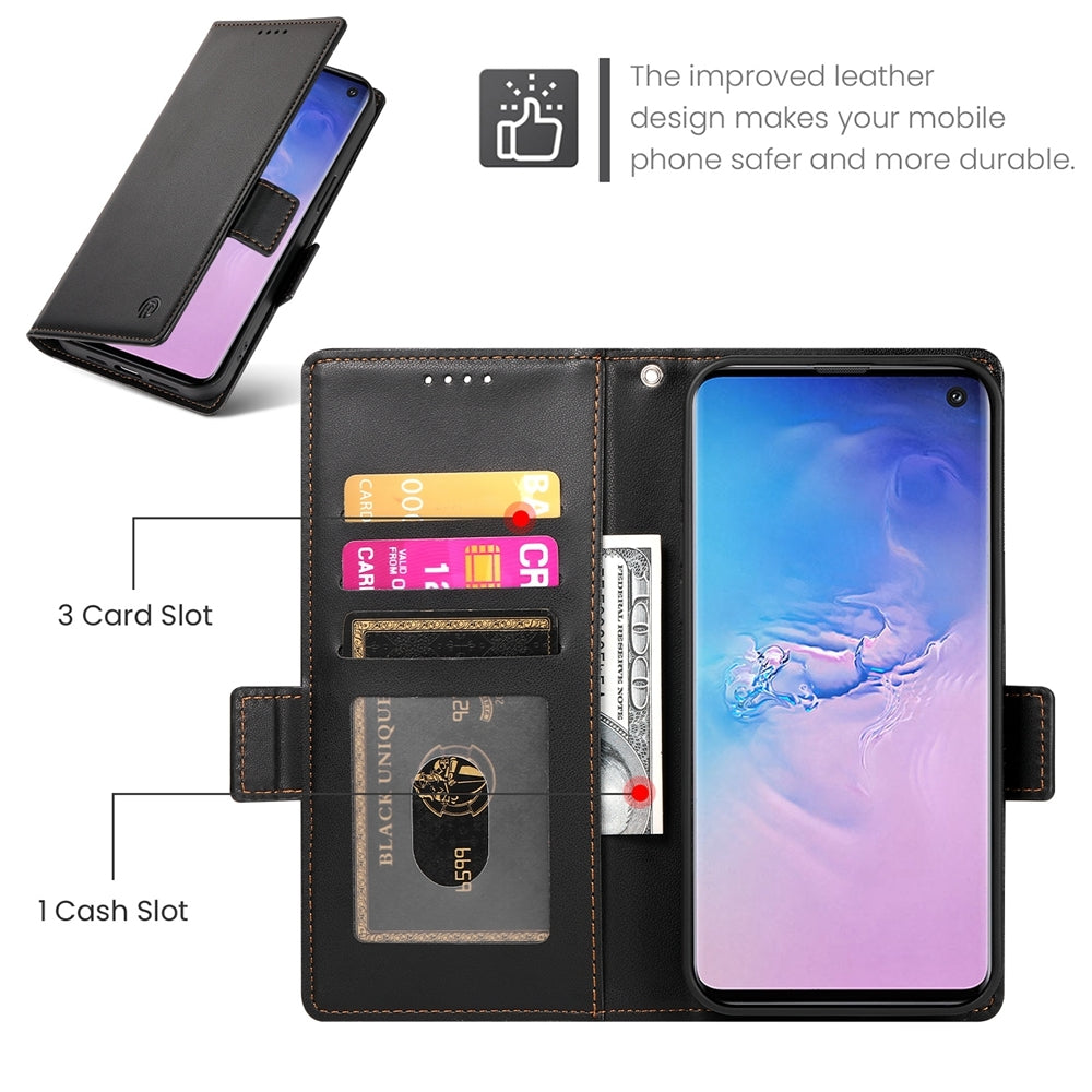 Samsung Galaxy S10 Wallet Case - Luxury Magnetic PU Leather Flip Cover with Card Slots, Stand & Shockproof Protection
